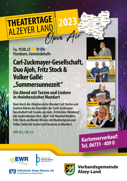 Carl-Zuckmayer-Gesellschaft, Duo Ajoh, Fritz Stock & Volker Gallé: „Summersunnezeit“