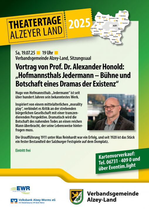 Vortrag von Prof. Dr. Alexander Honold: "Hofmannsthals Jedermann - Bühne und Botschaft eines Dramas der Existenz" 19.07.2025 um 19.00 Uhr 