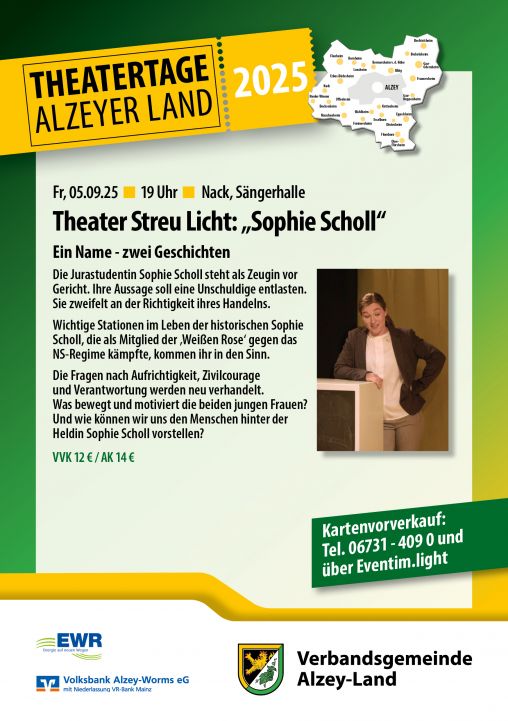 Theater Streu Licht: "Sophie Scholl" 05.09.2025 um 19.00 Uhr 